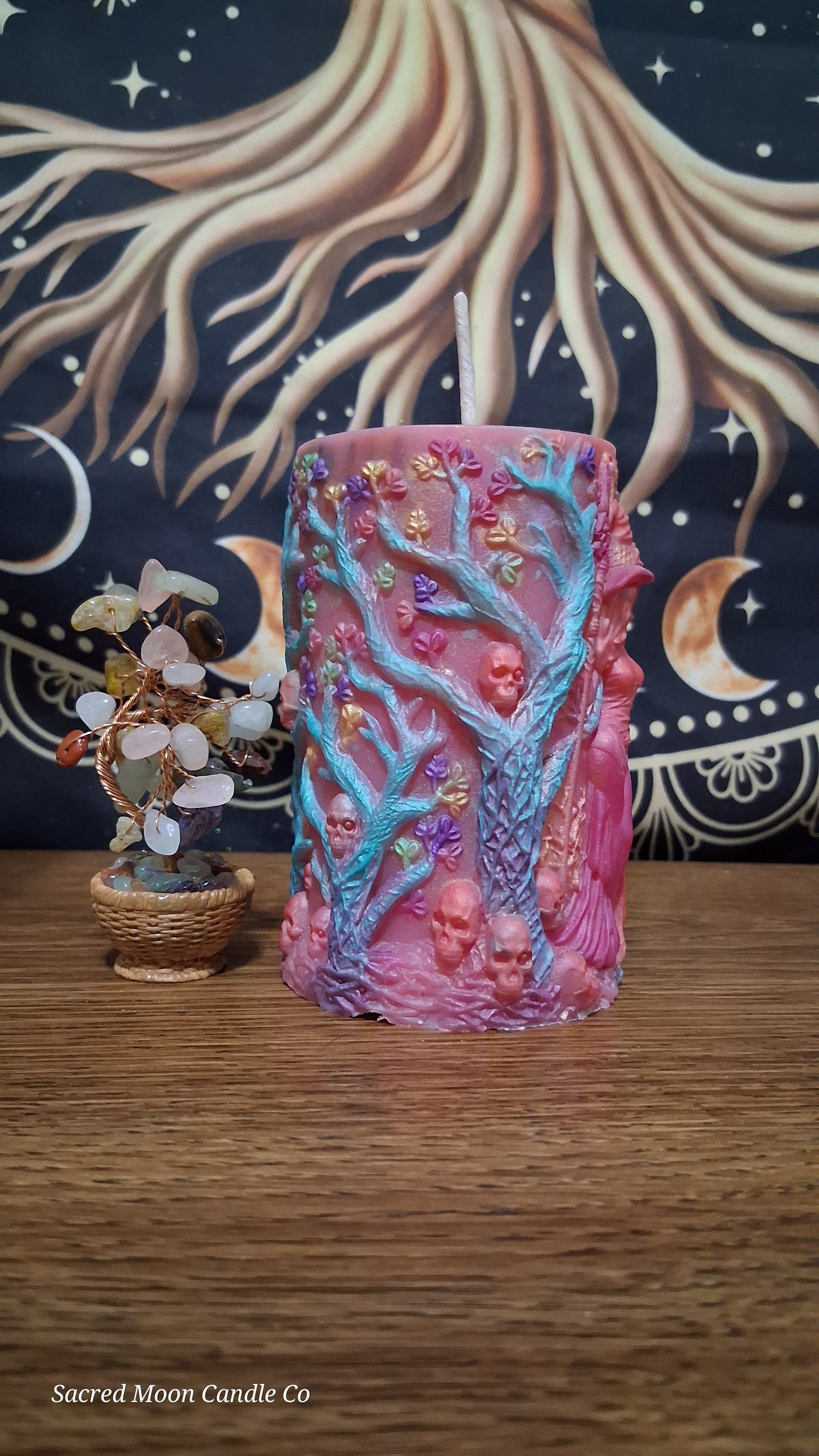 Aphrodite's Cove Witch Pillar Ritual Candle in pink