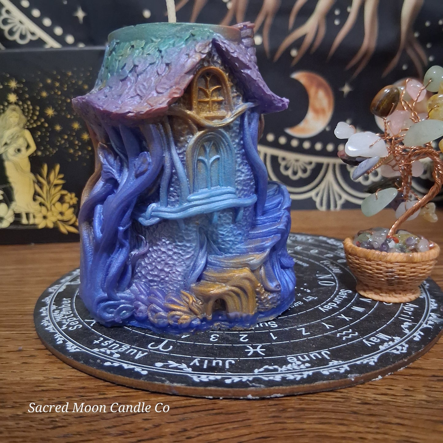 Moonlit Grove Treehouse Candle Emerald Blossom Scented Soy Candle