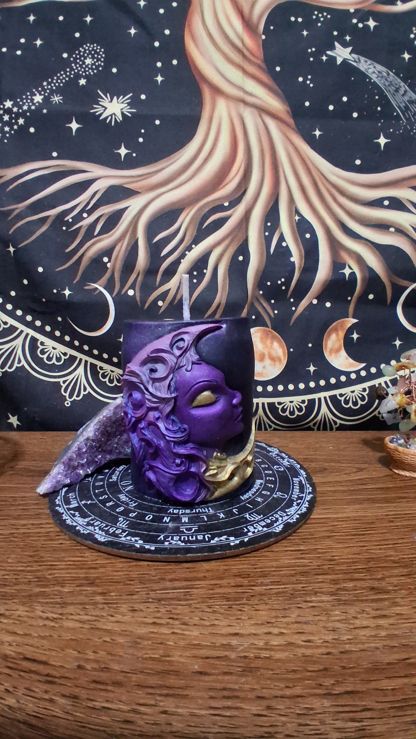 Hera Moon Goddess Ritual Pillar Candle