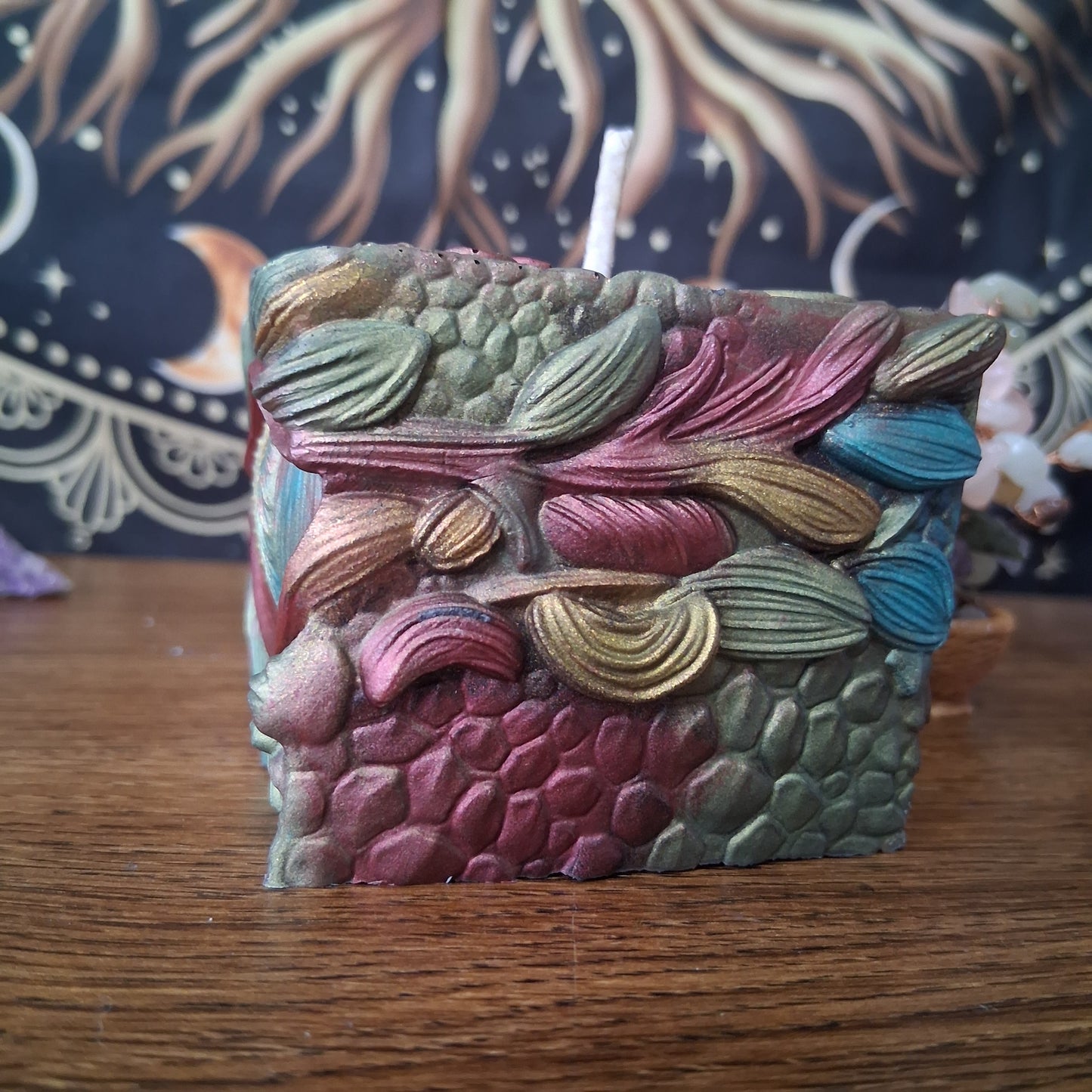 Ambered Serpents Gaze Dragon Eye Pillar Candle