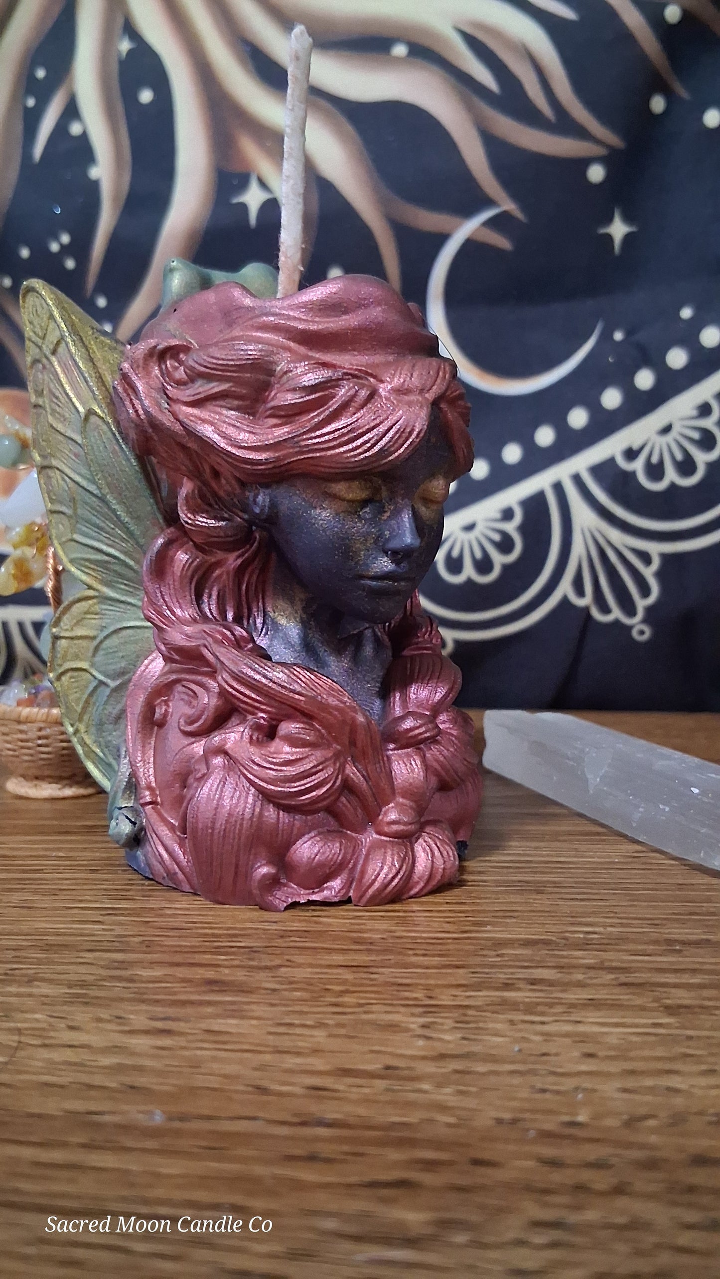 Scarlet Embers Fairy Pillar Candle