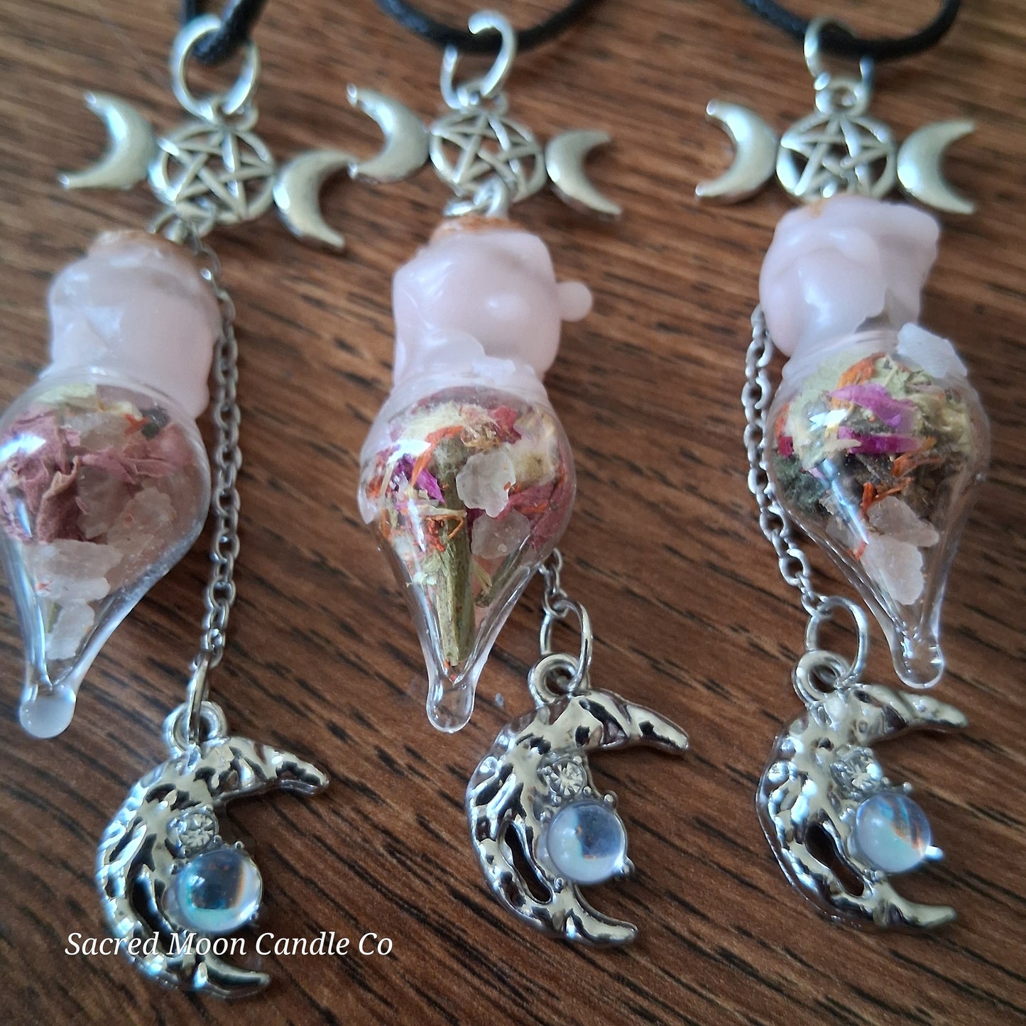 Blossoming Womb Fertility Spell Bottle Necklace