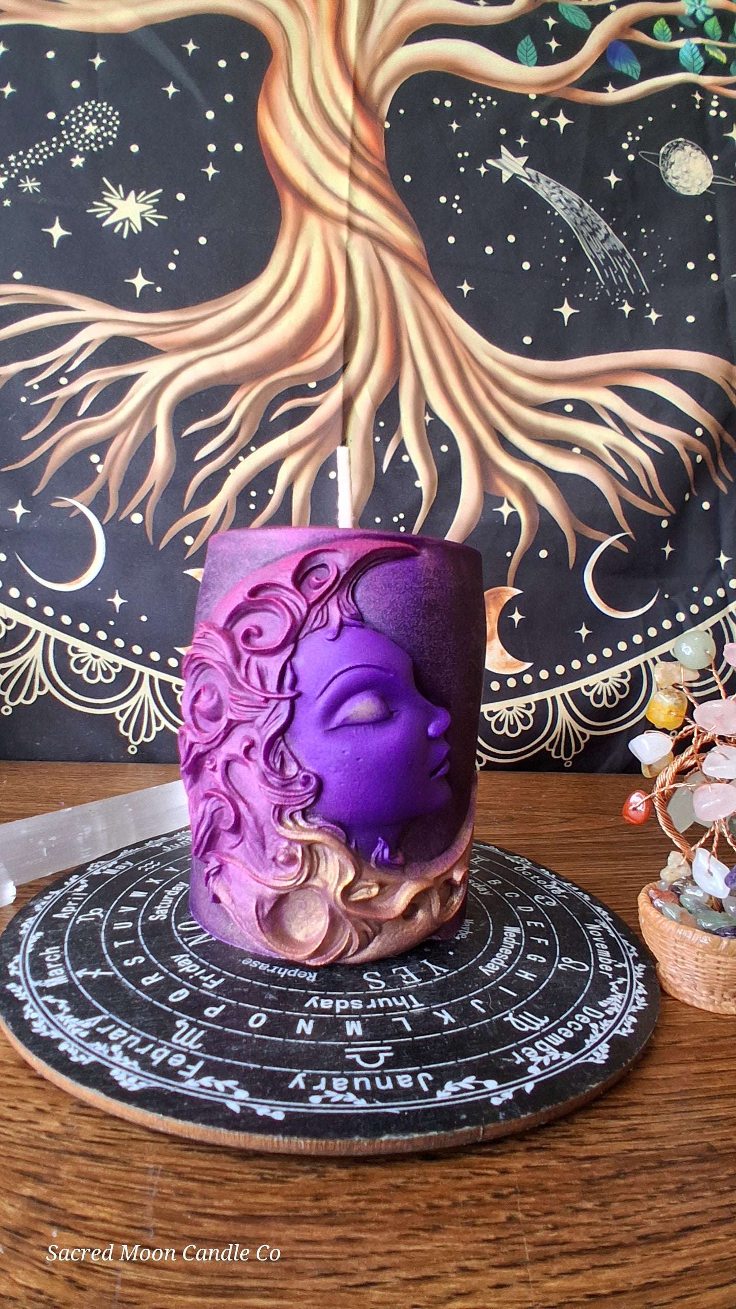 Aphrodite Moon Goddess Ritual Pillar Candle