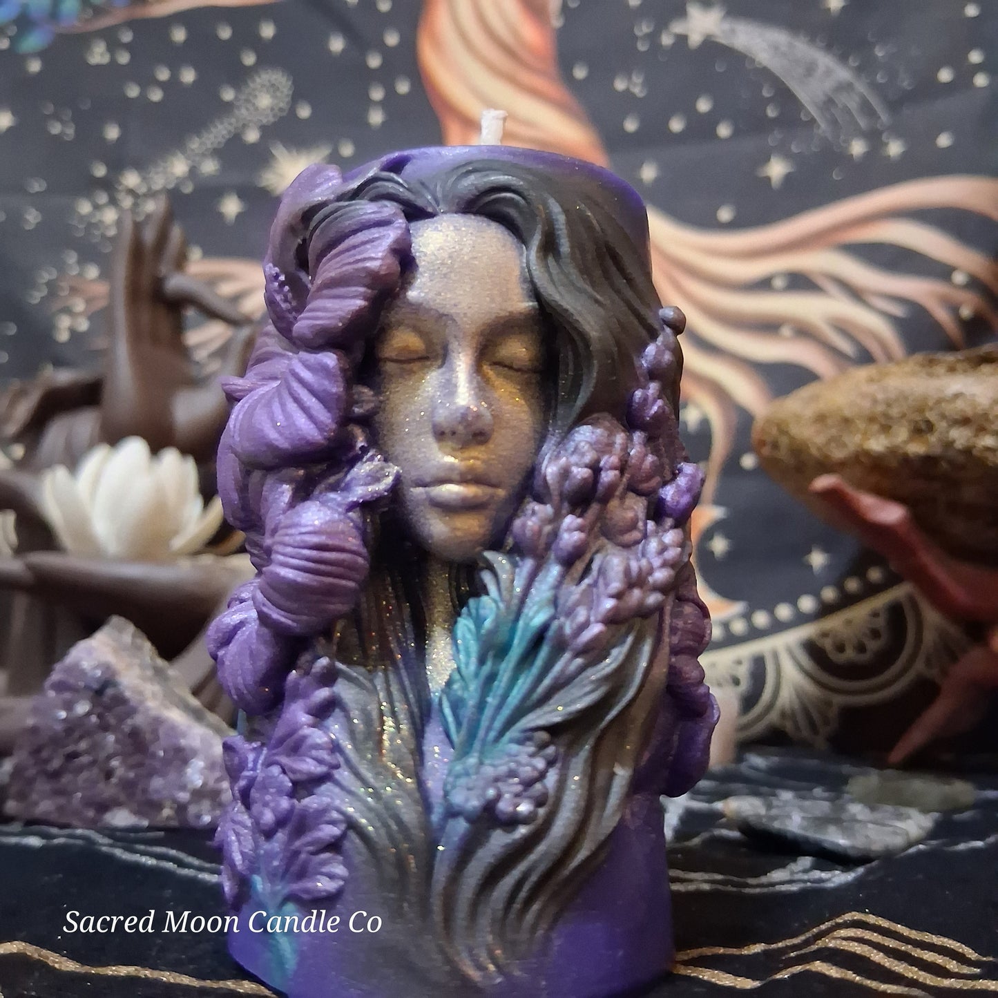 Hibiscus Goddess Ritual Pillar Candle