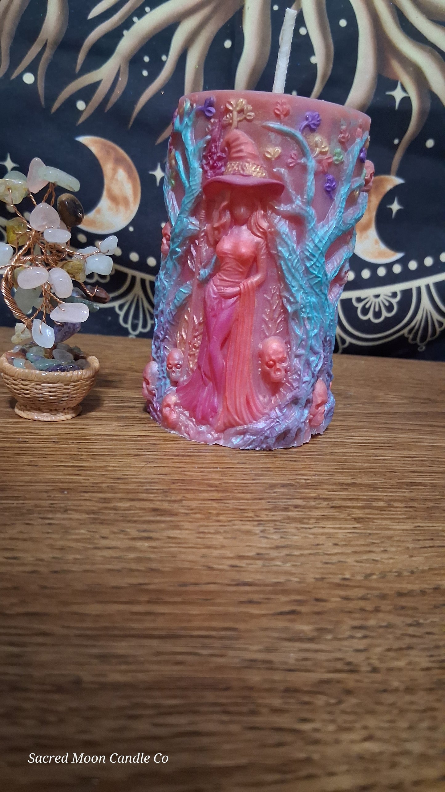 Aphrodite's Cove Witch Pillar Ritual Candle in pink