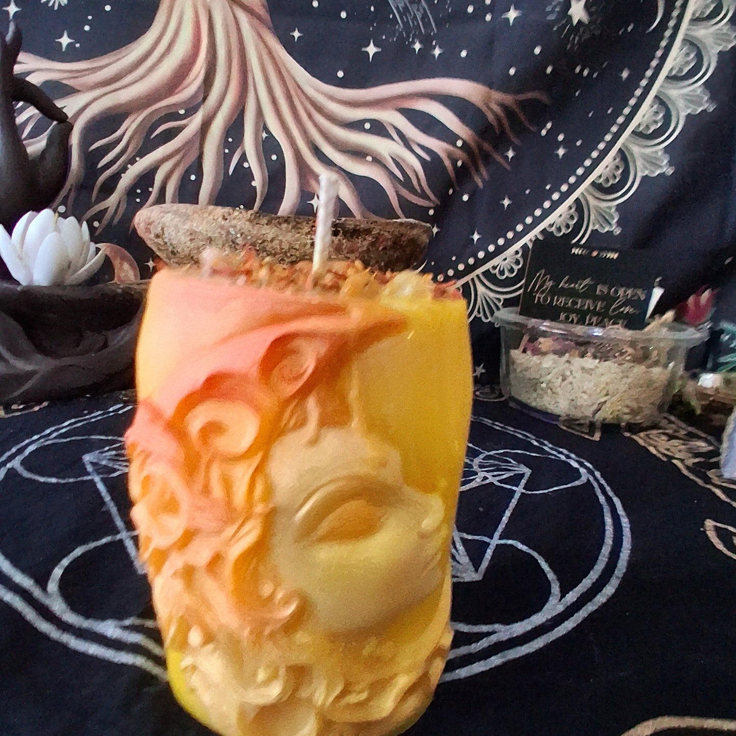 Athena's Radiance Moon Goddess Devotional Pillar Candle