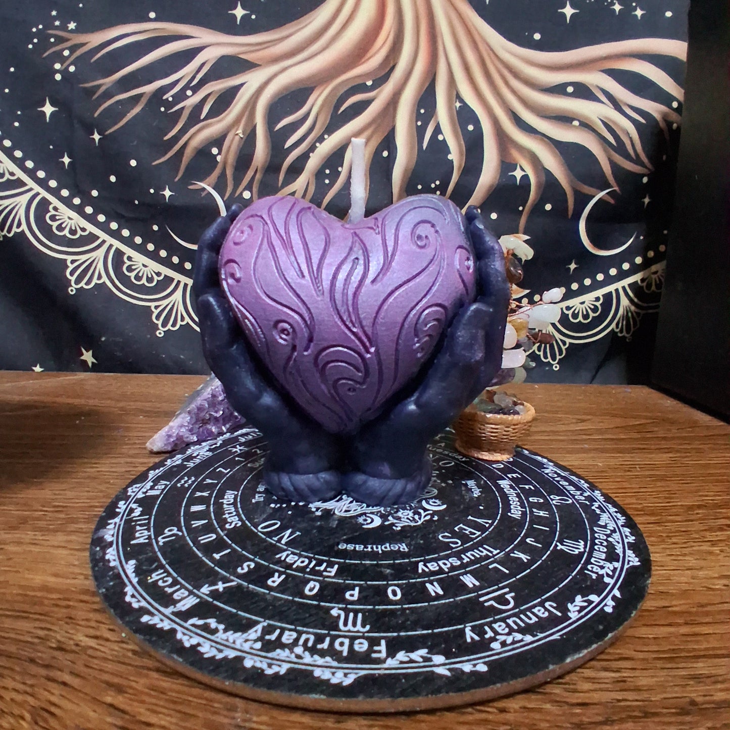 Morrigan's Fated Heart Ritual Pillar Candle