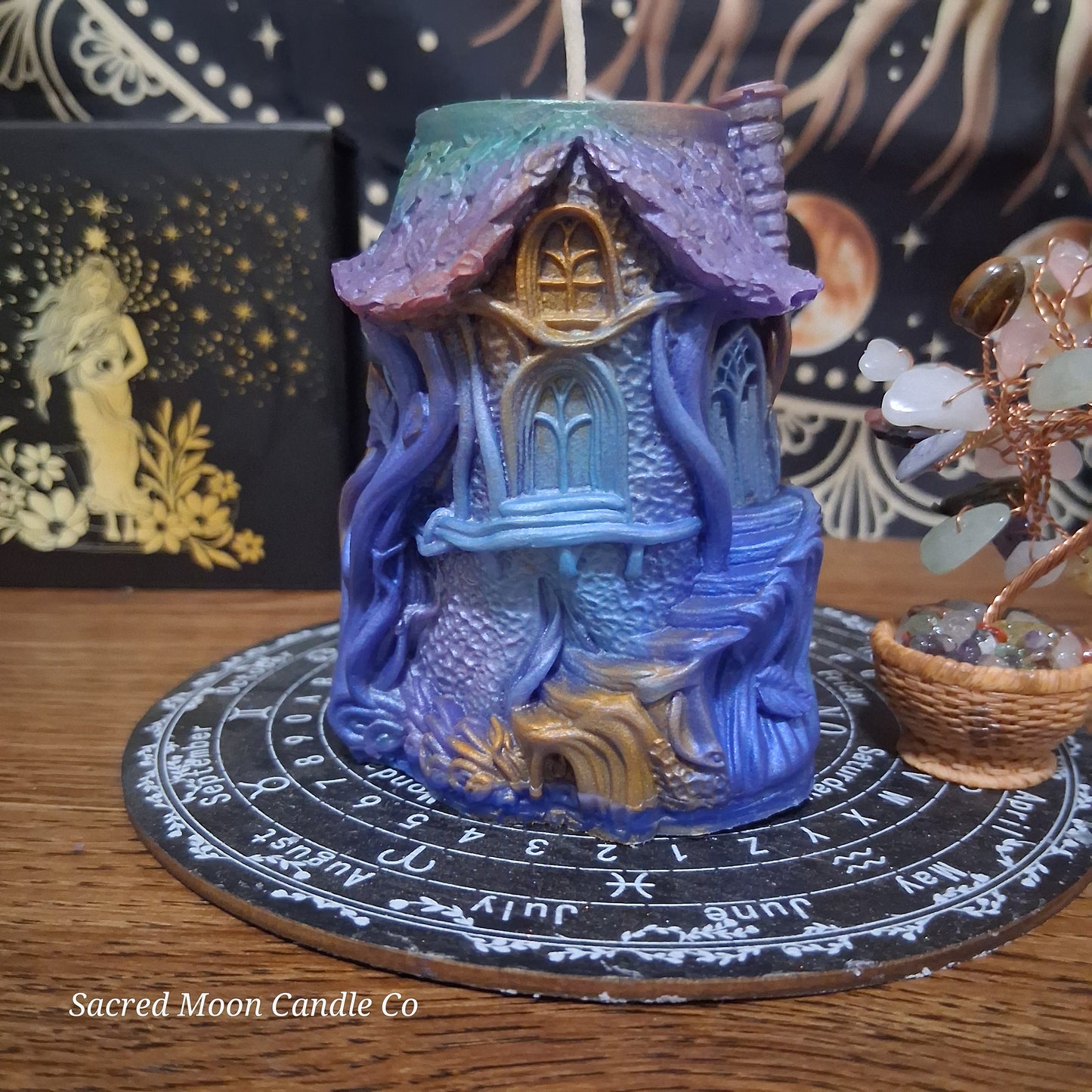 Moonlit Grove Treehouse Candle Emerald Blossom Scented Soy Candle