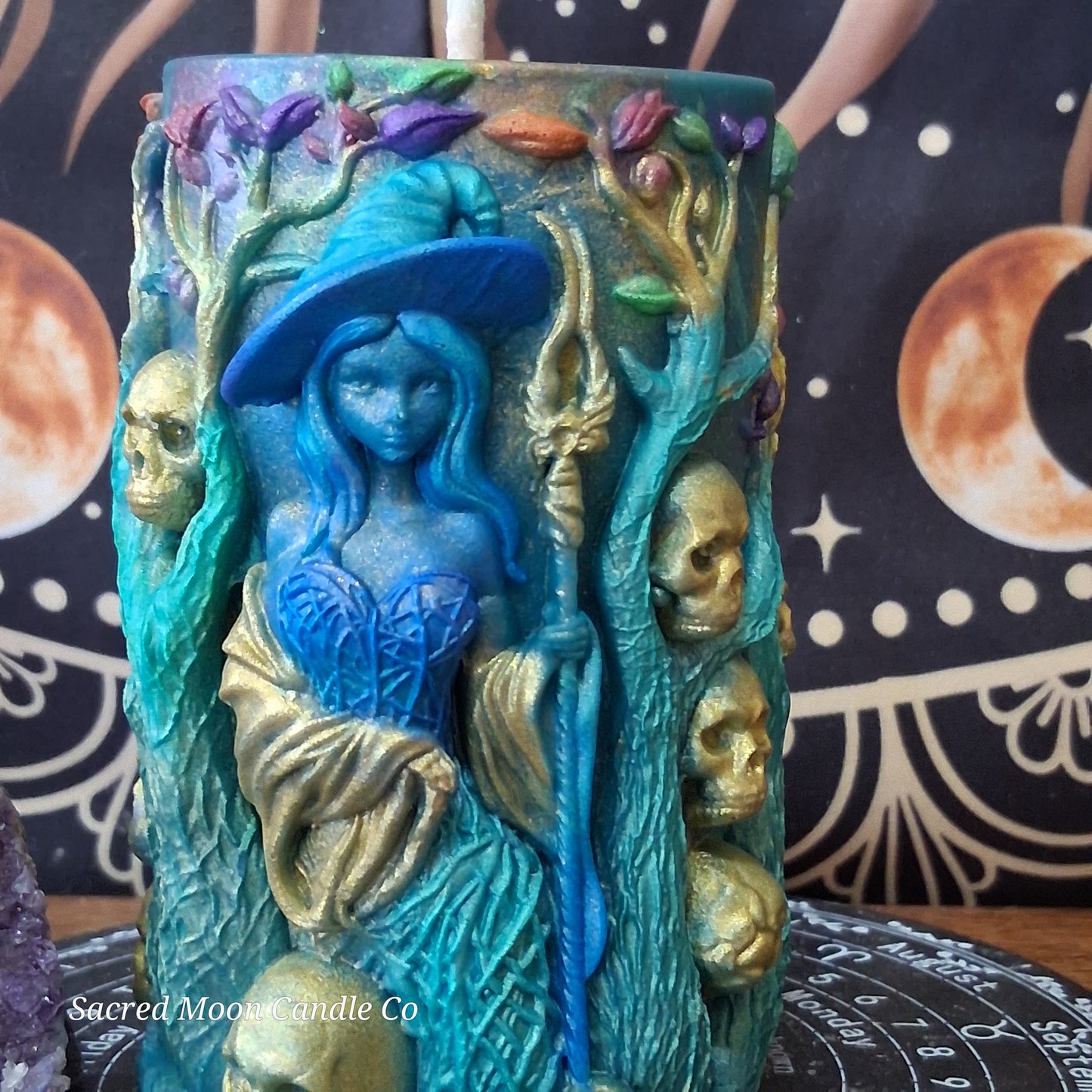 Amphitrite Goddess Witch Pillar Ritual Candle