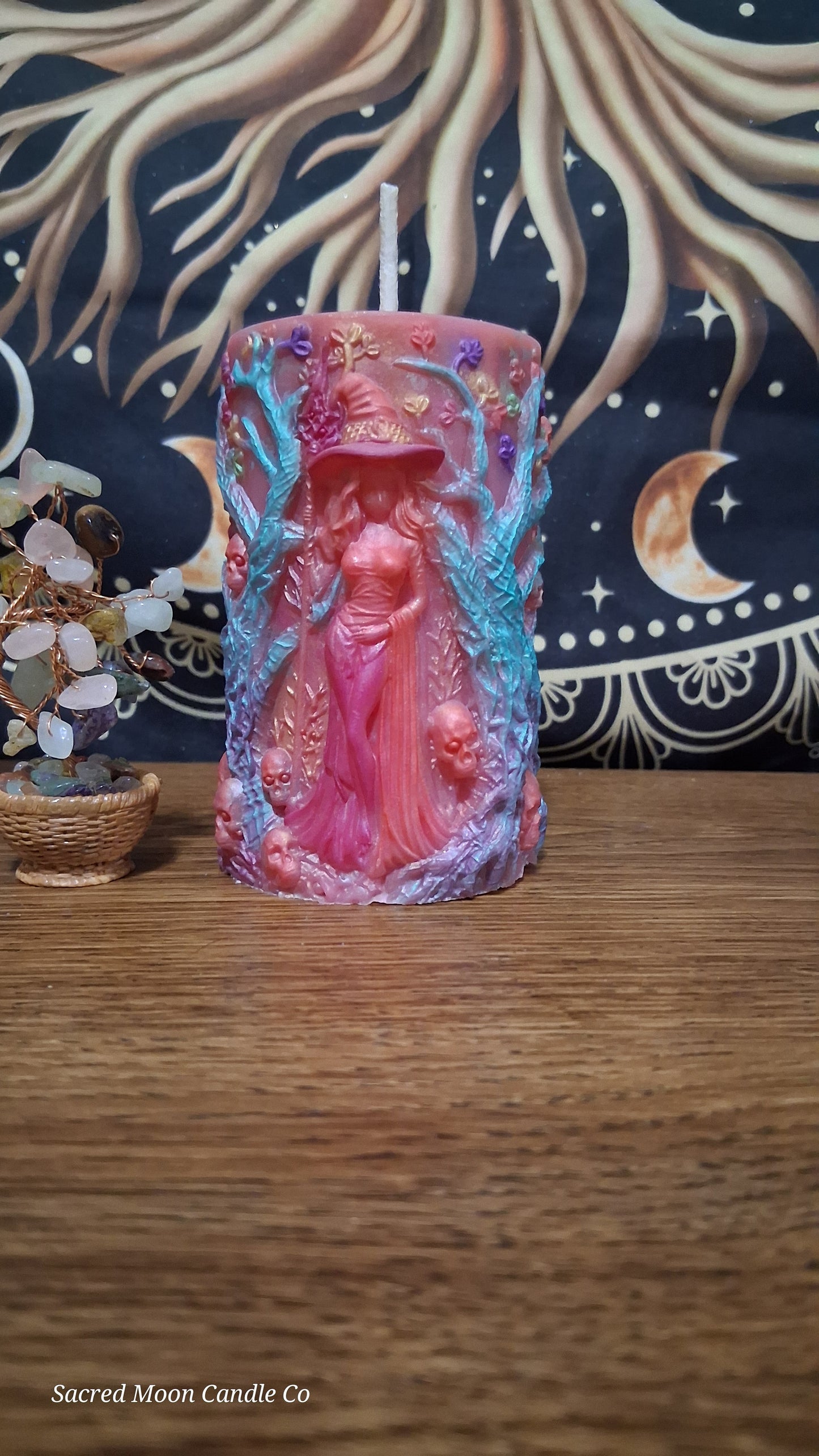 Aphrodite's Cove Witch Pillar Ritual Candle in pink