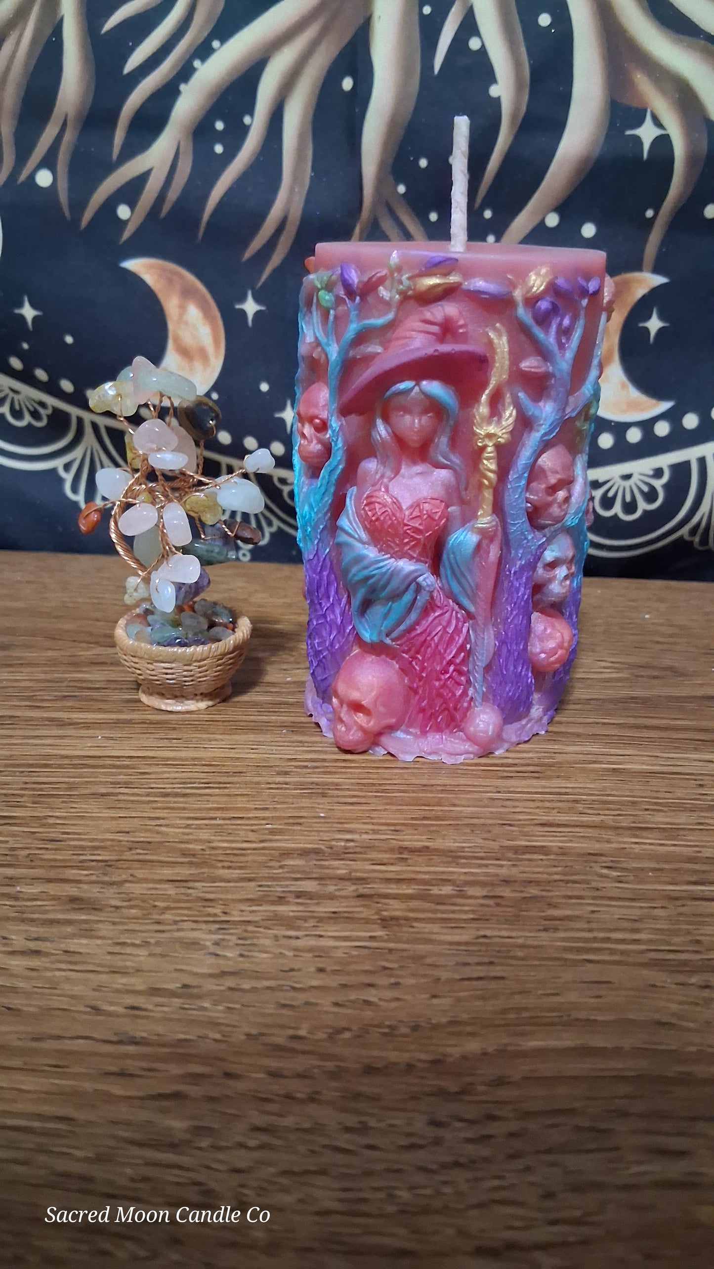 Aphrodite's Cove Witch Pillar Ritual Candle in pink