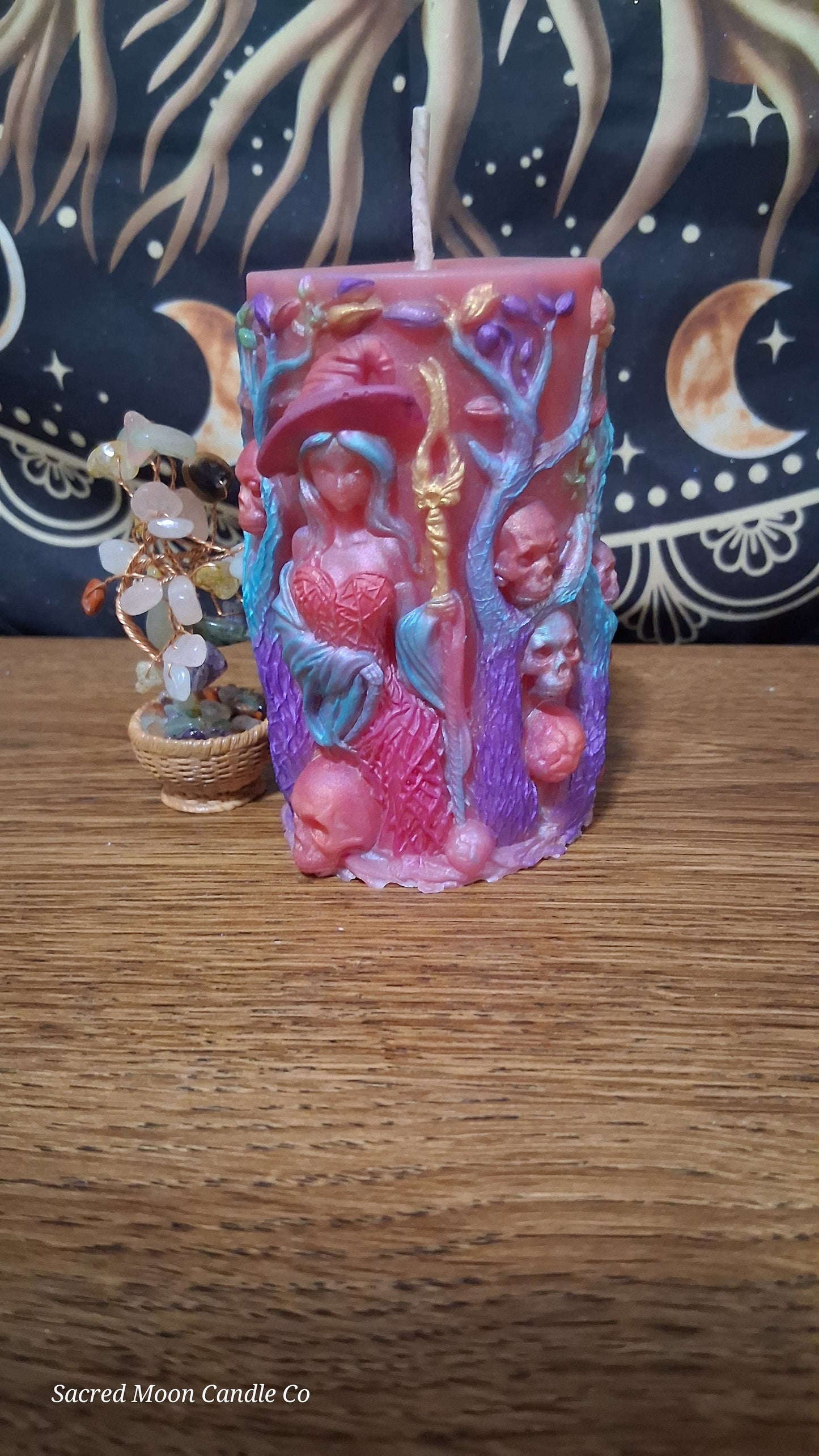 Aphrodite's Cove Witch Pillar Ritual Candle in pink