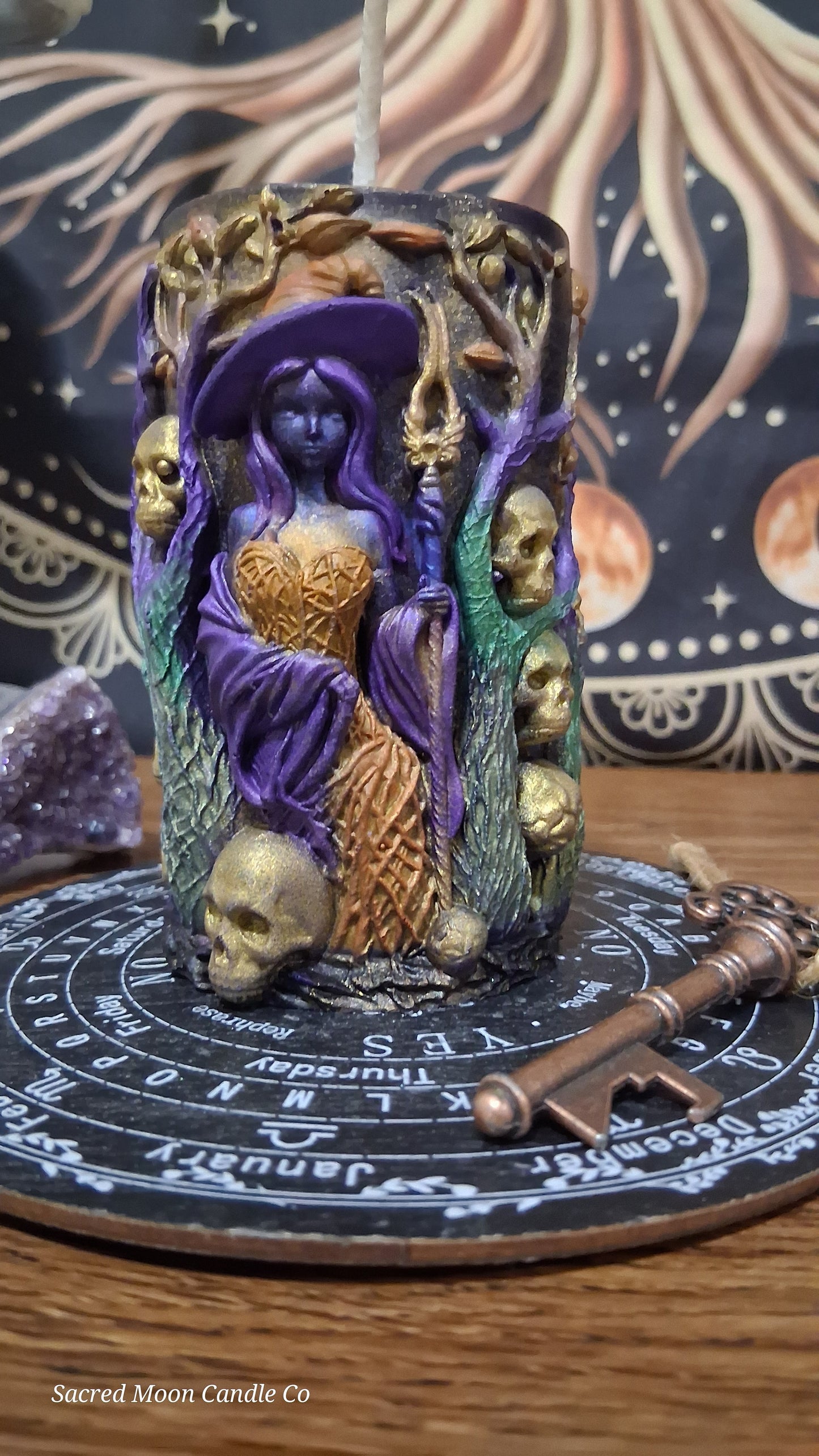 Hekate's Saffron Garden Witch Pillar Ritual Candle