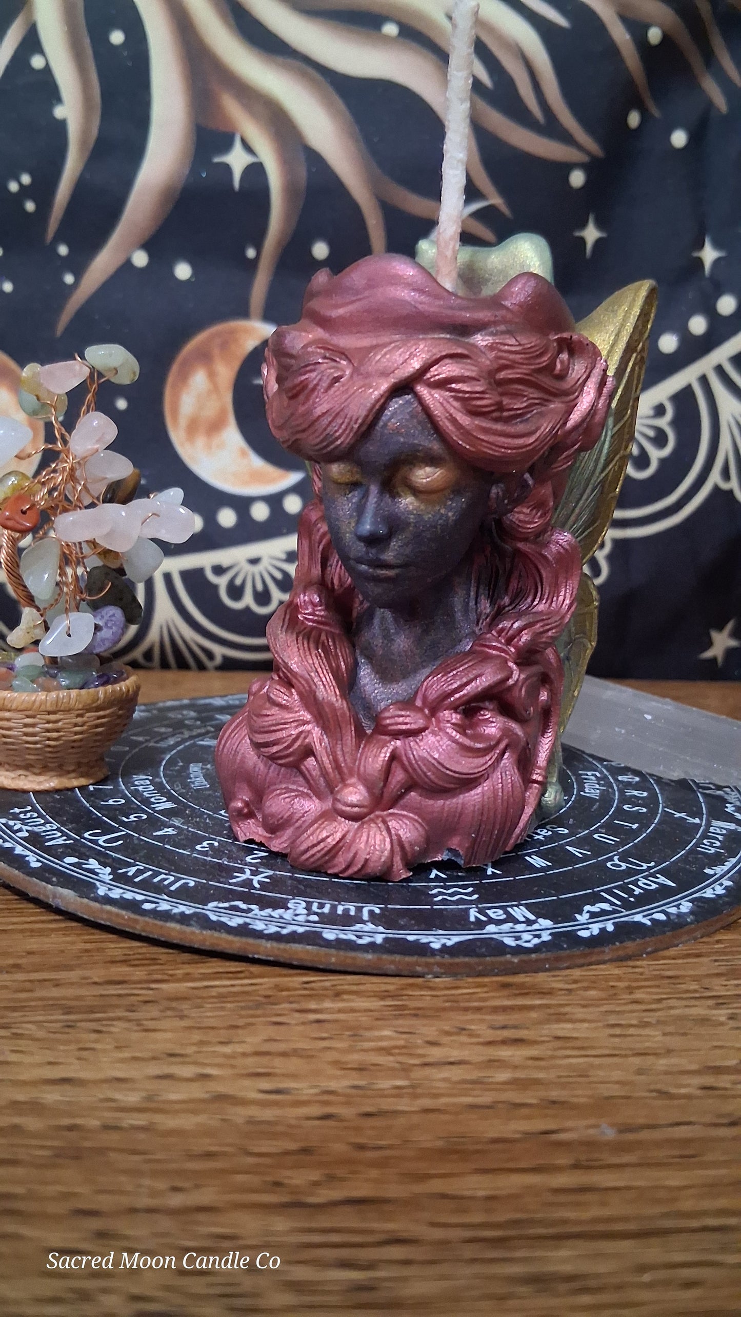 Scarlet Embers Fairy Pillar Candle