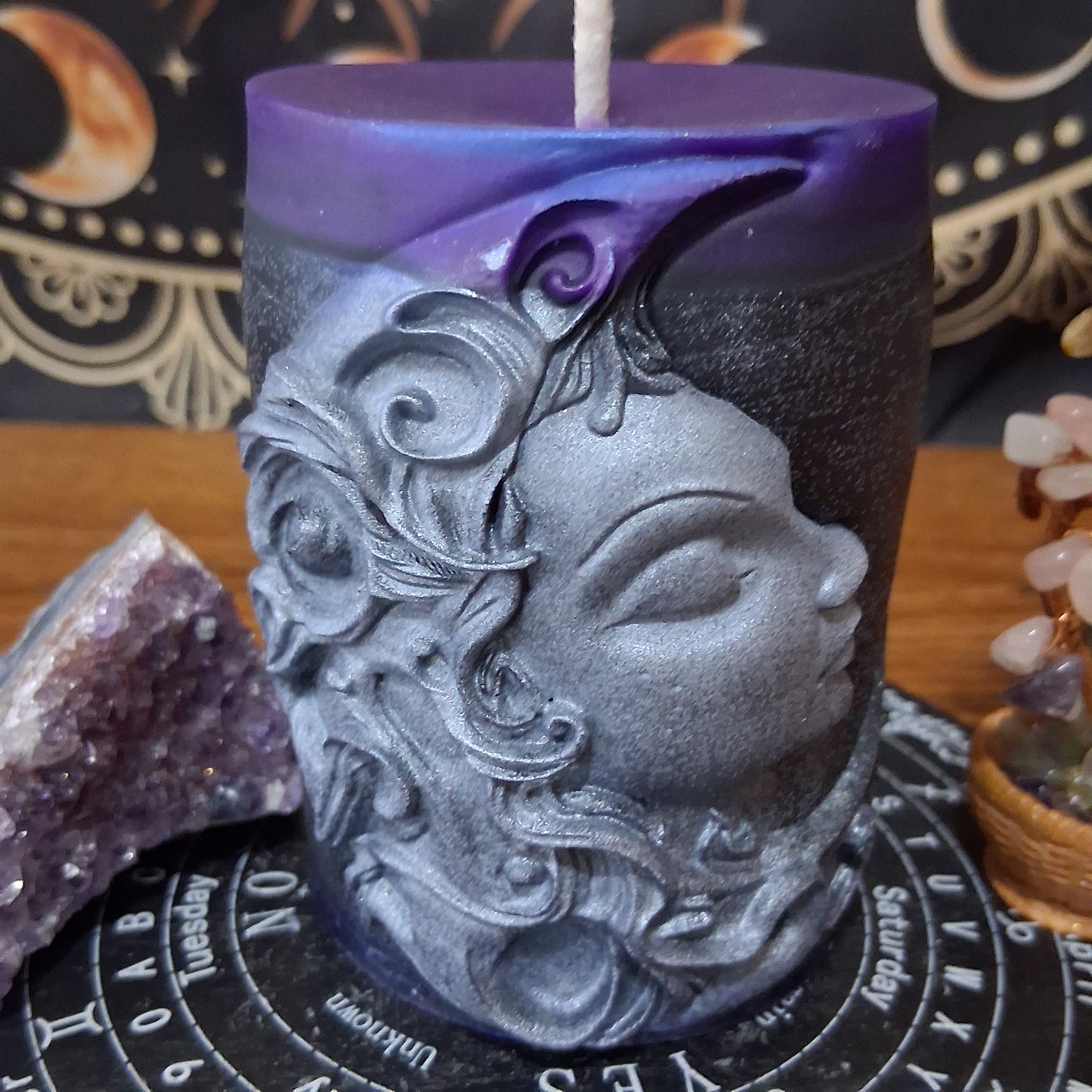 Hekate's Veil Moon Goddess  Ritual Pillar Candle