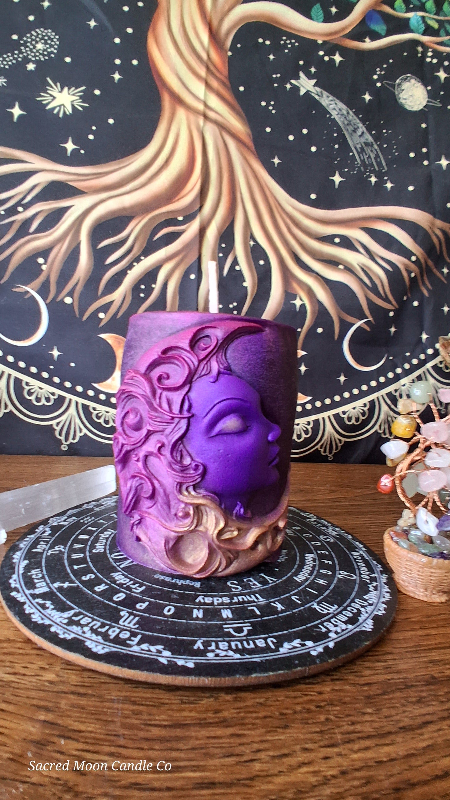 Aphrodite Moon Goddess Ritual Pillar Candle