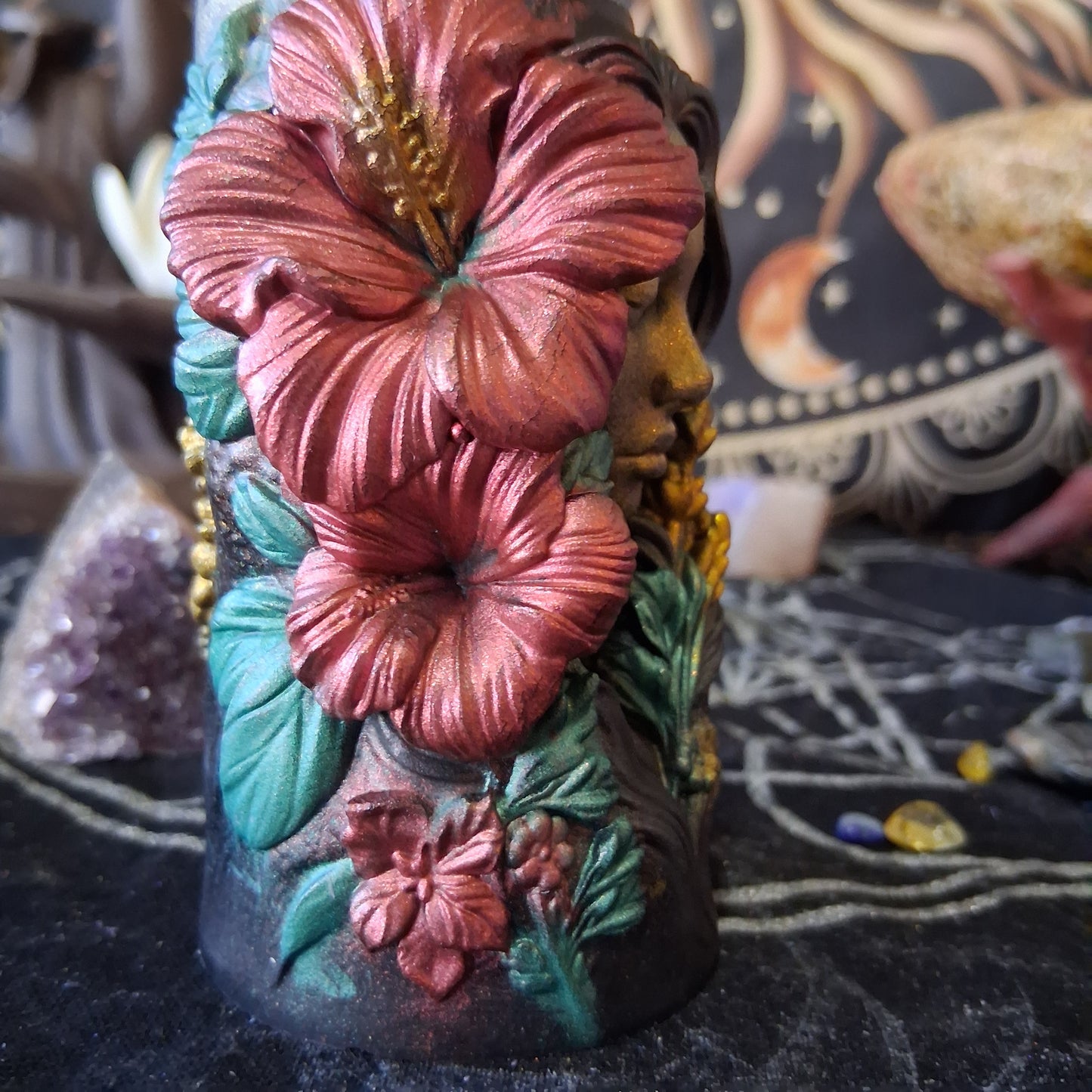 Lakshmi Hibiscus Goddess Ritual Pillar Candle