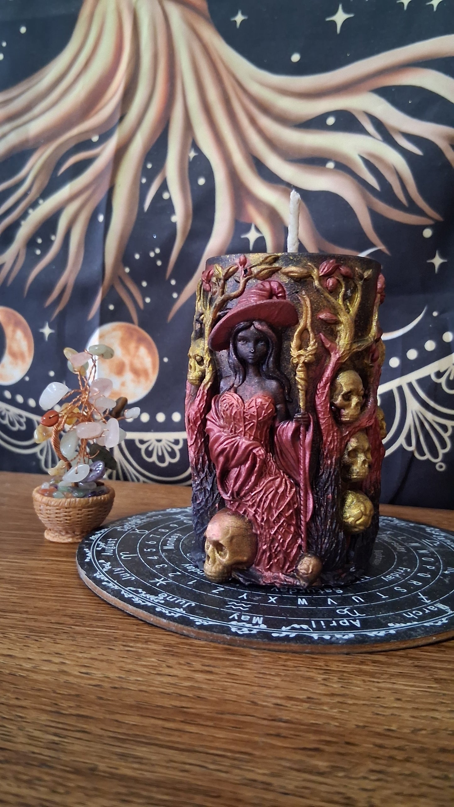 Lilith's Forbidden Fruit Witch Pillar Candles