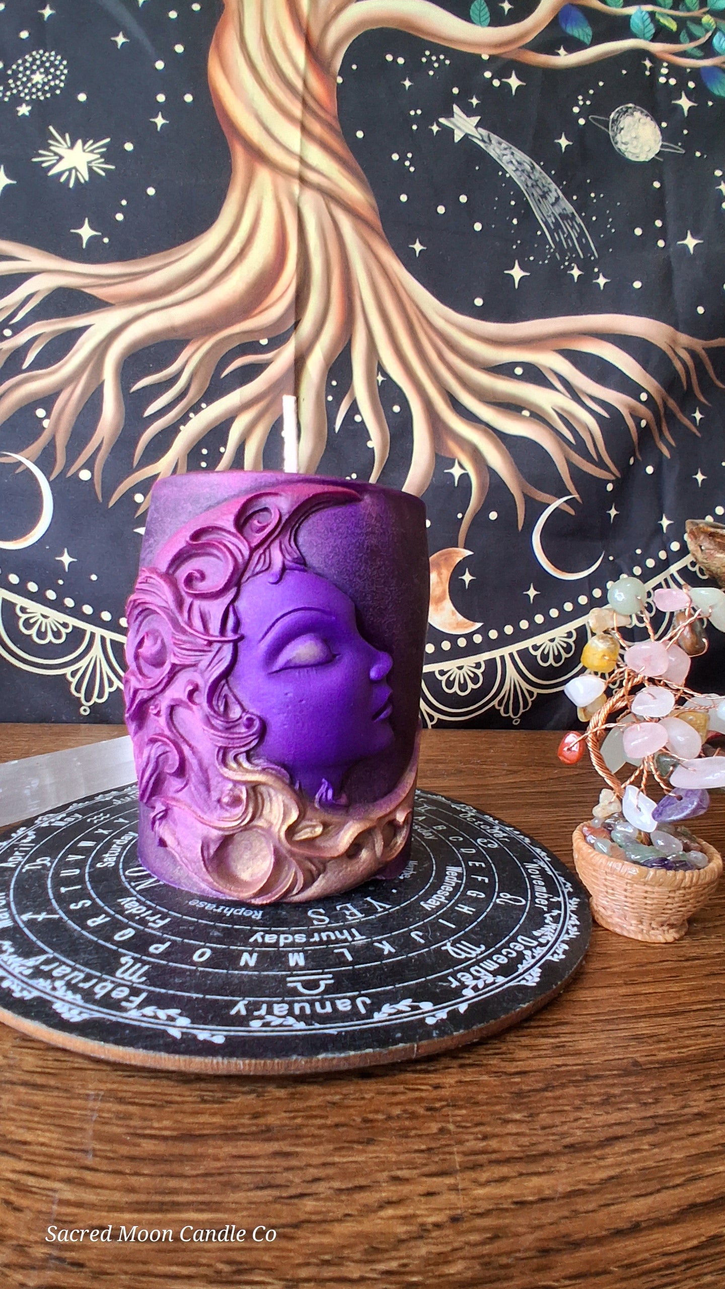 Aphrodite Moon Goddess Ritual Pillar Candle
