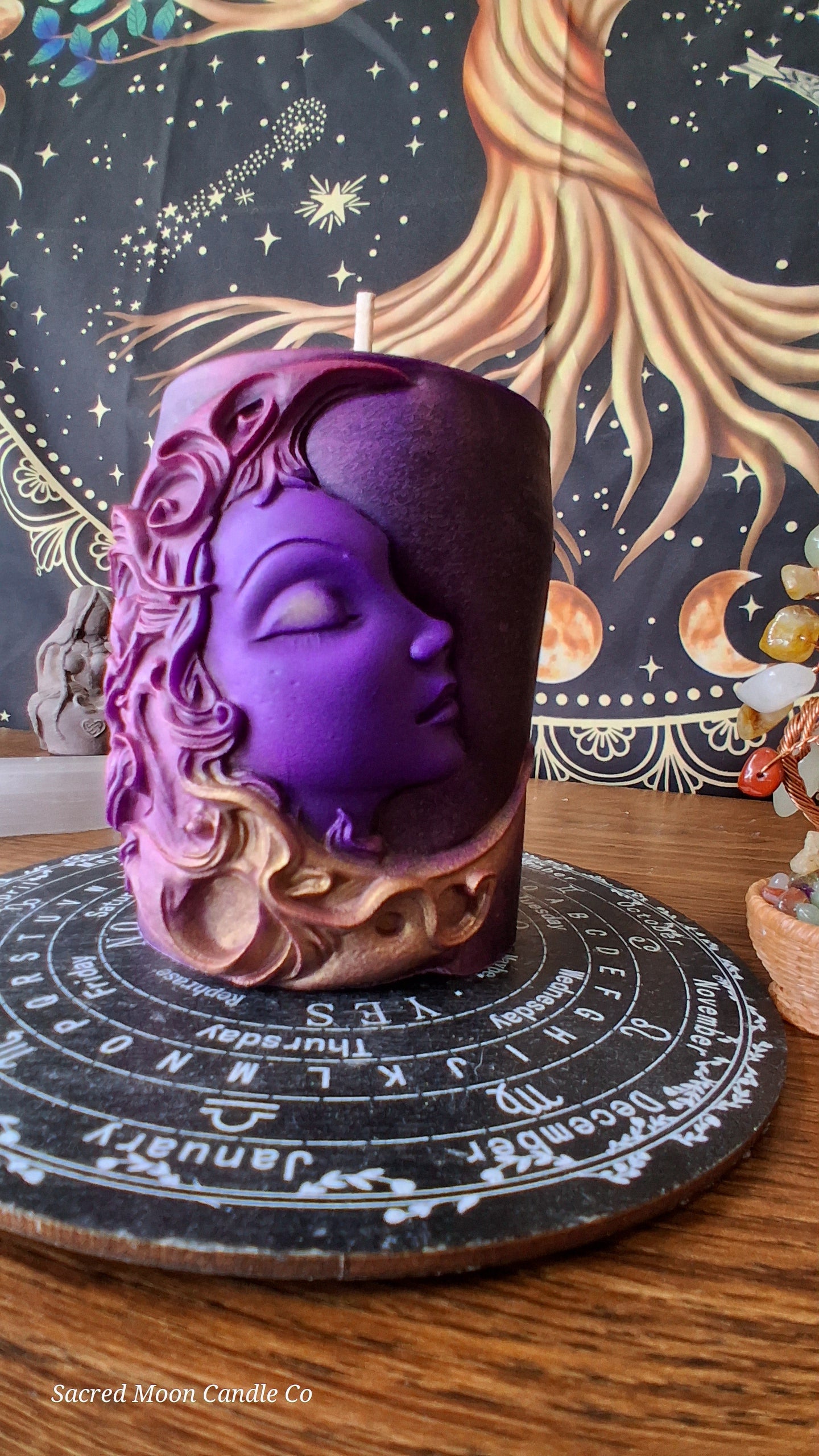 Aphrodite Moon Goddess Ritual Pillar Candle