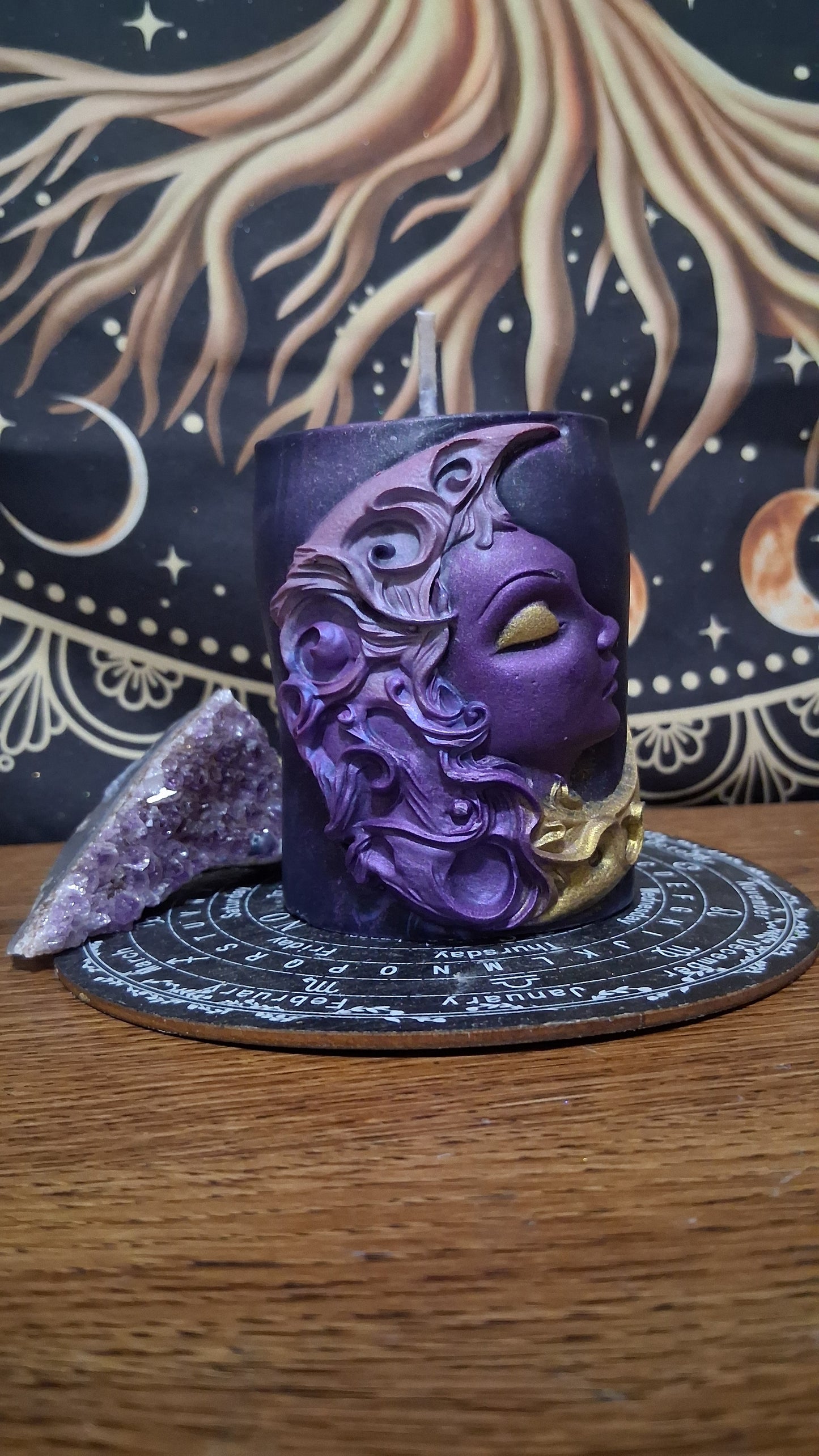 Hera Moon Goddess Ritual Pillar Candle