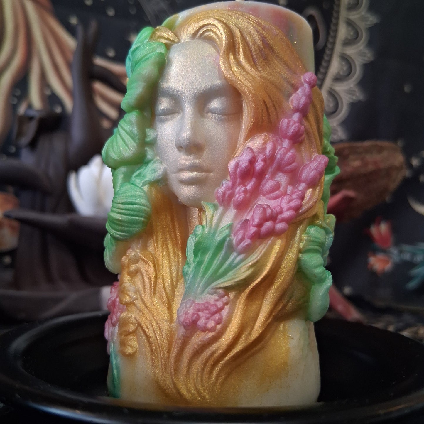 Brigid's Light Ostara Hibiscus Goddess Candle in Waking Witch Scent