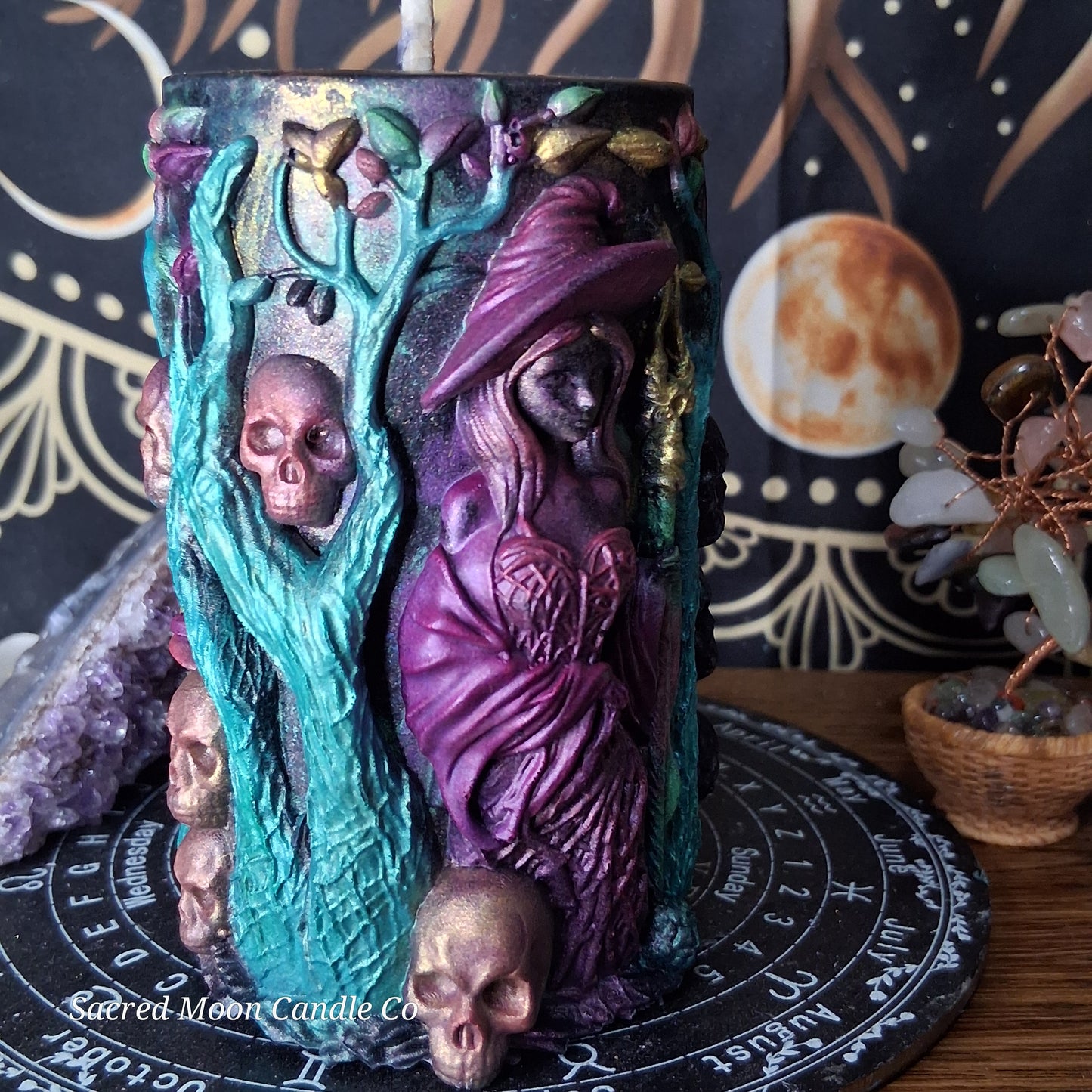 Freya Goddess of Love, Beauty, Fertility, Sex, War, Death, and Magic Witch Pillar Ritual Candles